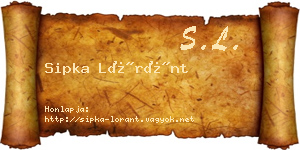 Sipka Lóránt névjegykártya