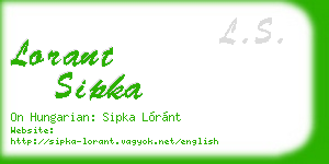 lorant sipka business card