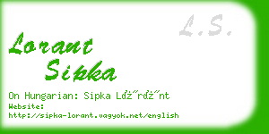 lorant sipka business card